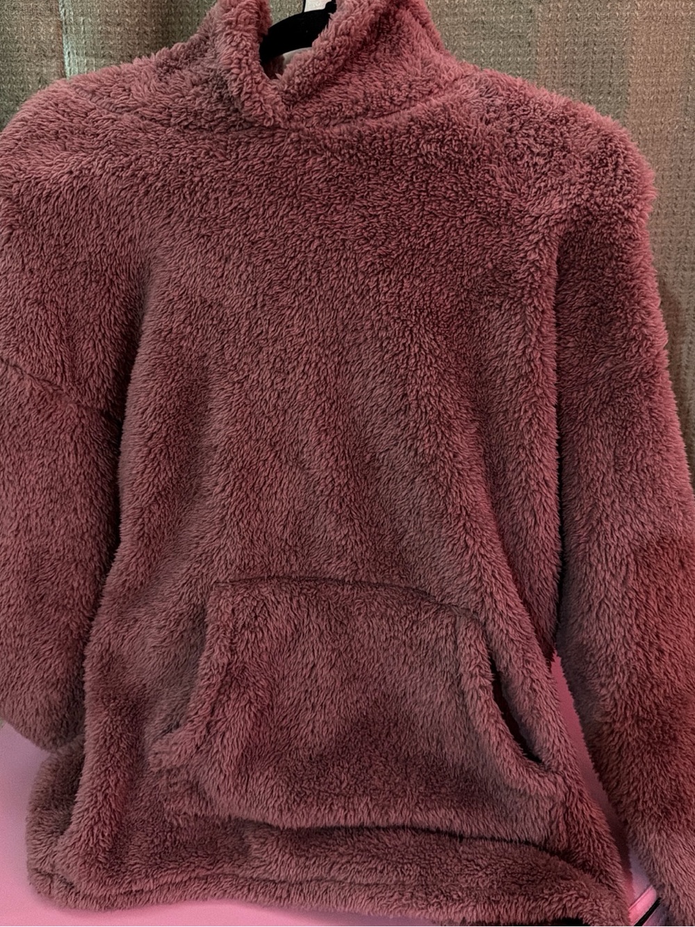 32 Degrees Plush Sherpa Pullover Jacket - Mauve Rose